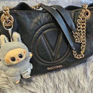 Valentino Black Leather Tote Bag